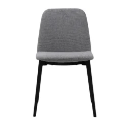 Pico Fabric Dining Chair -Chair Funiture Shop pico leatherette dining chair light grey fabric front