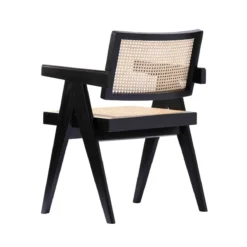 Pierre J. Arm Dining Chair -Chair Funiture Shop pierre j arm chair black back angled