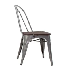 Rochelle Dining Chair With Wood Seat -Chair Funiture Shop rochelle dining chair with wood seat side