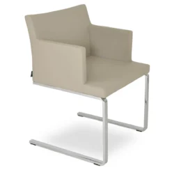 Soho Flat Arm Chair -Chair Funiture Shop soho flat arm chair light grey angled