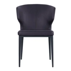 Thurston Leatherette Dining Chair With Black Metal Base -Chair Funiture Shop thurston dining chair black leatherette black metal base