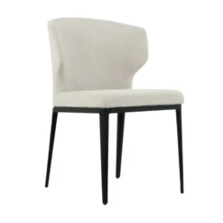 Thurston Fabric Dining Chair With Black Metal Base -Chair Funiture Shop thurston fabric dining chair with black metal base oyster
