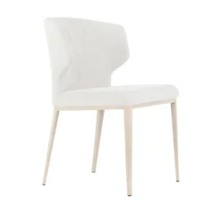 Thurston Fabric Dining Chair With Natural Wood Imprint Metal Base -Chair Funiture Shop thurston oyster fabric natural wood imprint base diagonal