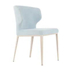 Thurston Fabric Dining Chair With Natural Wood Imprint Metal Base -Chair Funiture Shop thurston sky fabric natural wood imprint base diagonal