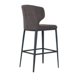 Thurston Fabric Stool With Metal Base -Chair Funiture Shop thurston stool cocoa metal base back