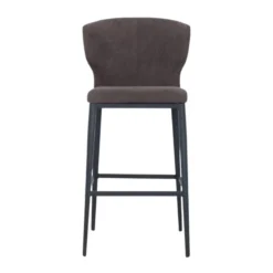 Thurston Fabric Stool With Metal Base -Chair Funiture Shop thurston stool cocoa metal base front
