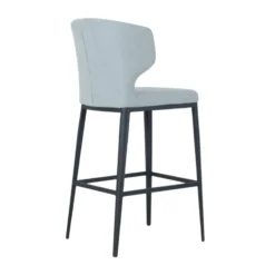 Thurston Fabric Stool With Metal Base -Chair Funiture Shop thurston stool sky metal base back