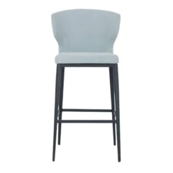 Thurston Fabric Stool With Metal Base -Chair Funiture Shop thurston stool sky metal base front
