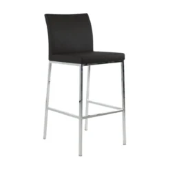 Watson Leatherette Stool -Chair Funiture Shop watson stool black angled