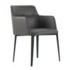 Williamsburg Leatherette Arm Chair -Chair Funiture Shop williamsburg charcoal leatherette chair angled
