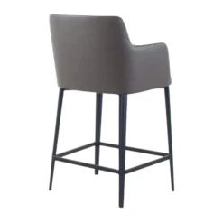 Williamsburg Leatherette Stool -Chair Funiture Shop williamsburg stool charcoal leatherette back