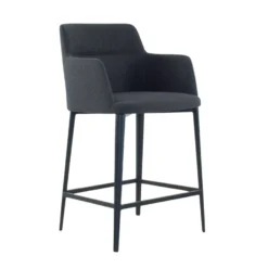 Williamsburg Fabric Stool -Chair Funiture Shop williamsburg stool dark grey diagonal