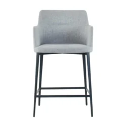 Williamsburg Fabric Stool -Chair Funiture Shop williamsburg stool light grey front