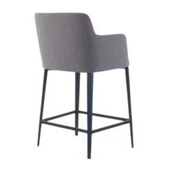 Williamsburg Fabric Stool -Chair Funiture Shop williamsburg stool warm grey back