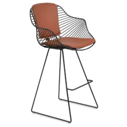 Zebra Wire Arm Stool 16 Zebra Wire Arm Stool -Chair Funiture Shop zebra wire arm stool cinnamon black angled