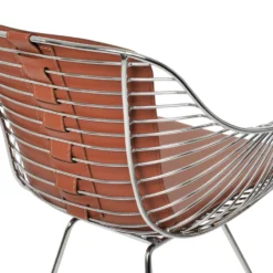 Zebra Wire Arm Stool 19 Zebra Wire Arm Stool -Chair Funiture Shop zebra wire arm stool cinnamon chrome close up